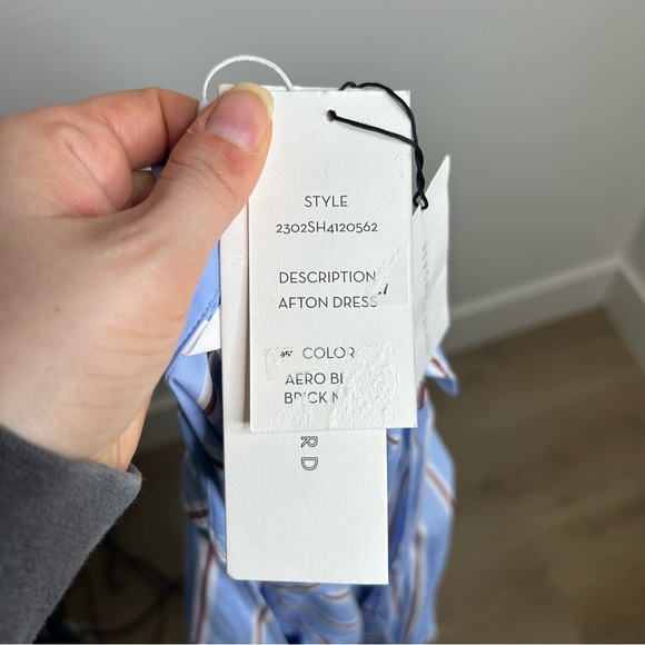 NWT Veronica Beard Afton Shirt Wrap Dress Striped Blue Size 2 - Picture 14 of 15